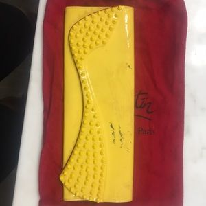 Yellow louboutin clutch